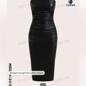 PLUS SIZE PU LEATHER SHEIN BODY CON DRESS